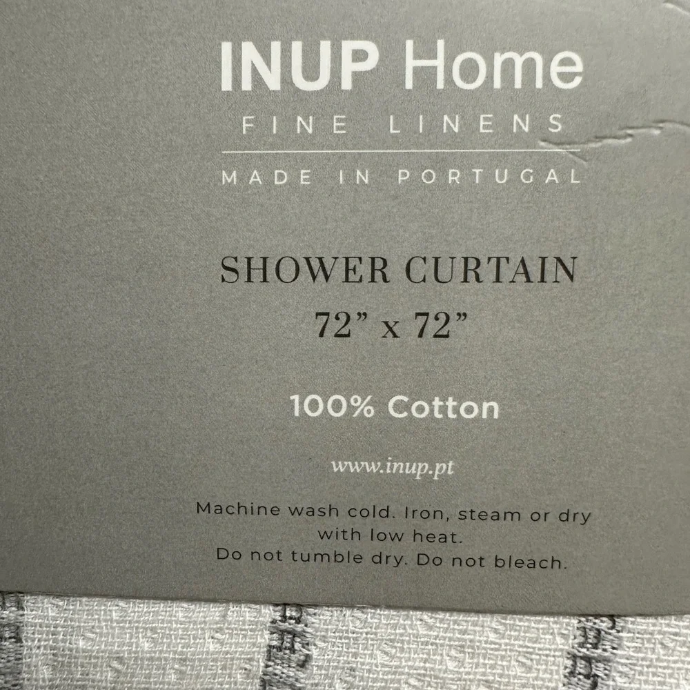 INUP Home shower curtain from Portugal Gray White Textured Stripes - New